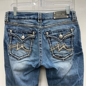 Miss Me thick stitch denim boyfriend jean capri capris JB1046P women's 27‎